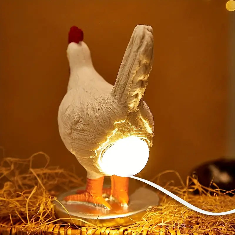 Lifelike Chicken Egg Lamp - 3D LED Night Light with USB Power