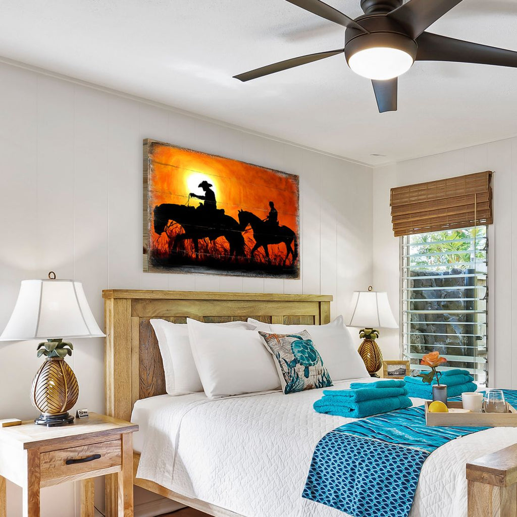 Scheffler Cowboys Art Wooden Wall Art by Nature Wonders - Nature Wildlife Decor - 95230B