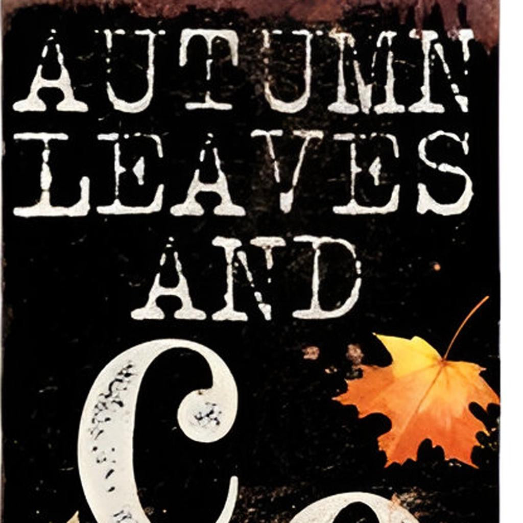 36" Black And White Autumn Leaves Solid Wood Porch Sign